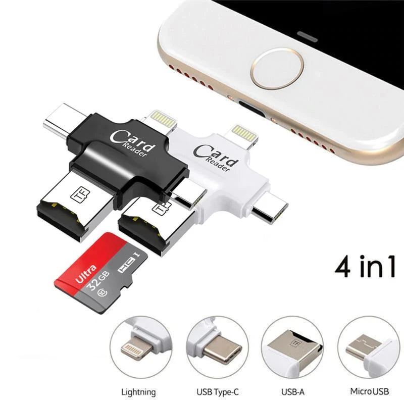 Memory card reader Memory SD Card Reader 4 in 1 Game Camera Card Viewer-Trail Hunter View Hunting Photos and Videos or for Trail Camera Viewer