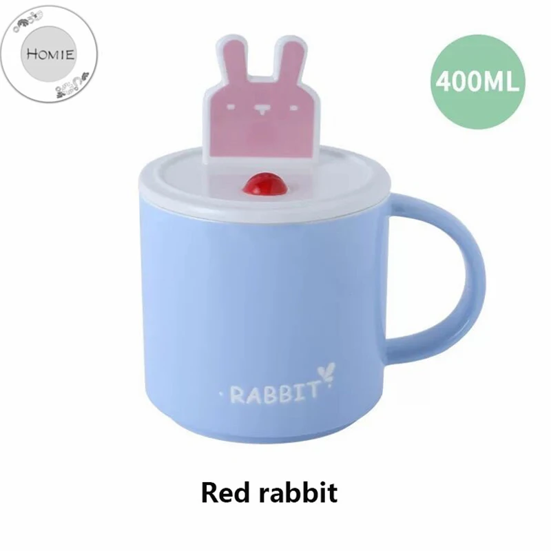 HOMIE Fun animal stent cup With lid and spoon cup Coffee Mug Large Capacity 400ml Mugs creative Drinkware Coffee Tea Cups Gifts06_