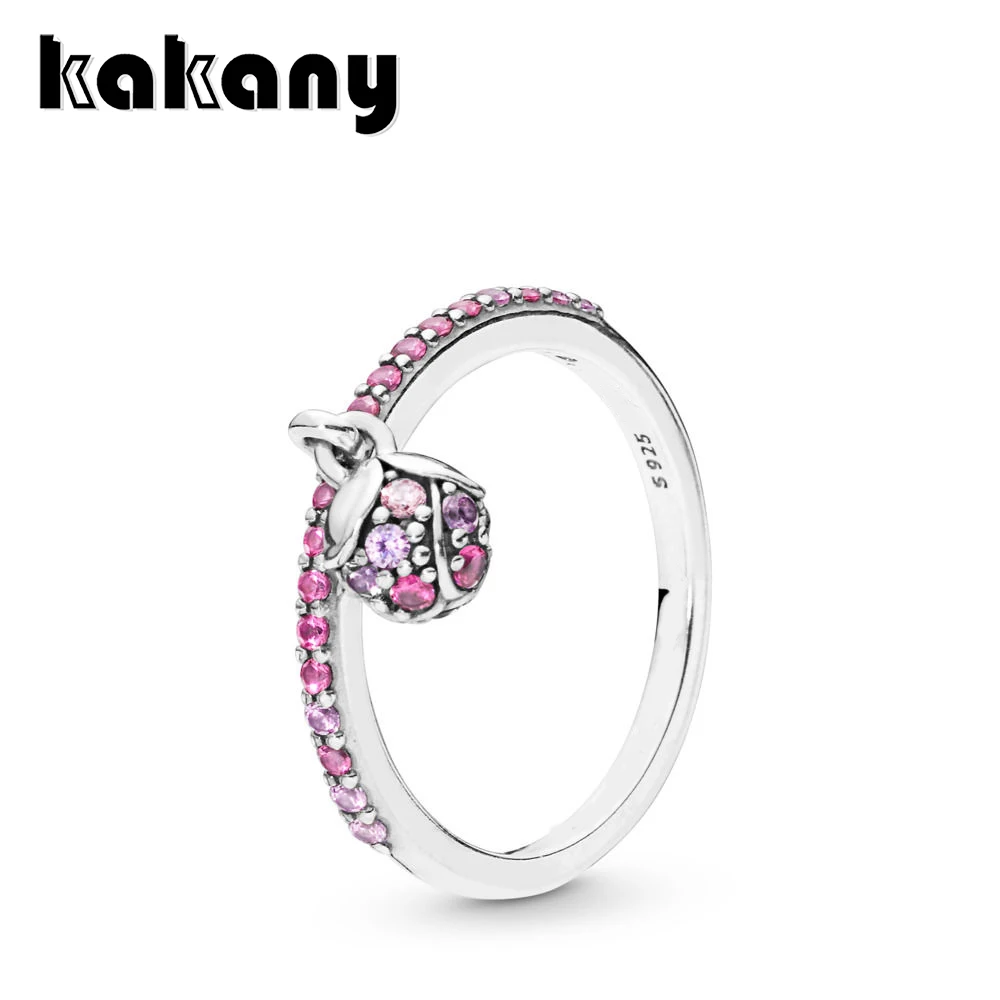 

Kakany 2019 New Peach Blossom Series 925 Sterling Silver Peach Blossom Flower Bud Ring Women's Romantic Fashion Jewelry