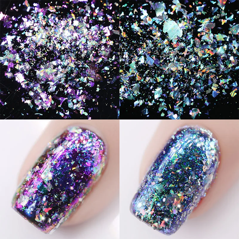 0 1g хлопья Хамелеон блеск для ногтей порошок лазер DIY Nail Art Flakies Sequin пайетка|nail glitter