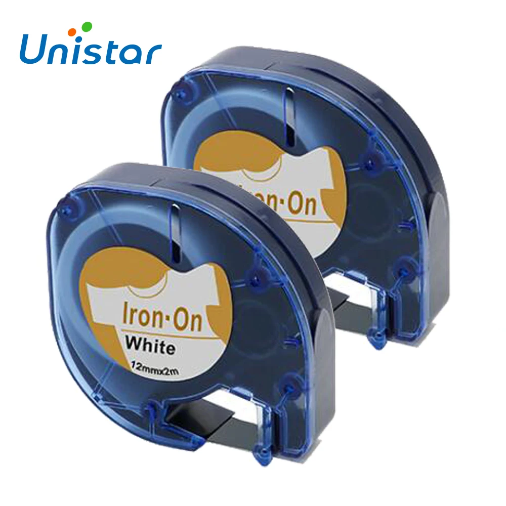 Unistar 2pcs Compatible Dymo Letratag 18771 Iron On Fabric Label Tapes