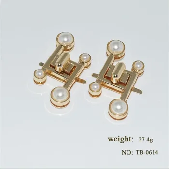 

(5 pieces/lot) factory wholesale luxury handbags metal pearl note shape twist lock hardware accessories