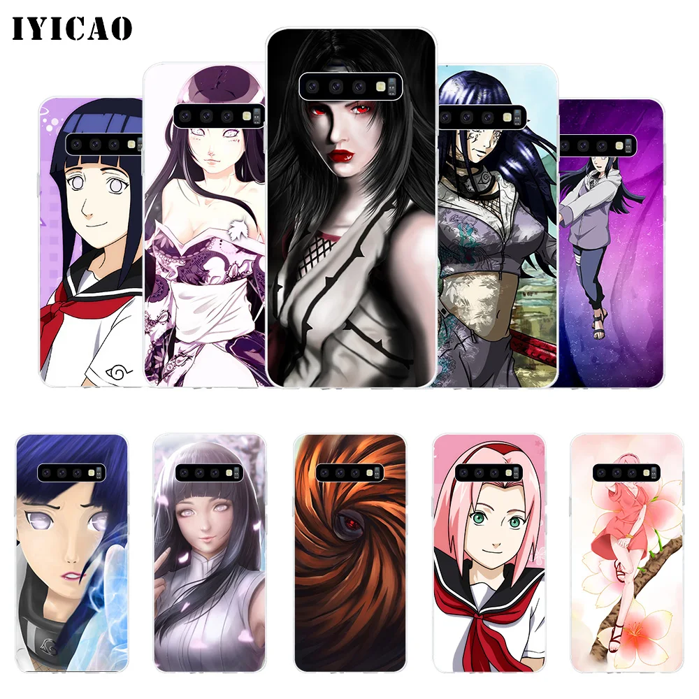 

IYICAO naruto women hinata Sakura Soft Silicone Phone Case for Samsung Galaxy S10e S10 S9 S8 Plus S7 Edge TPU Cover