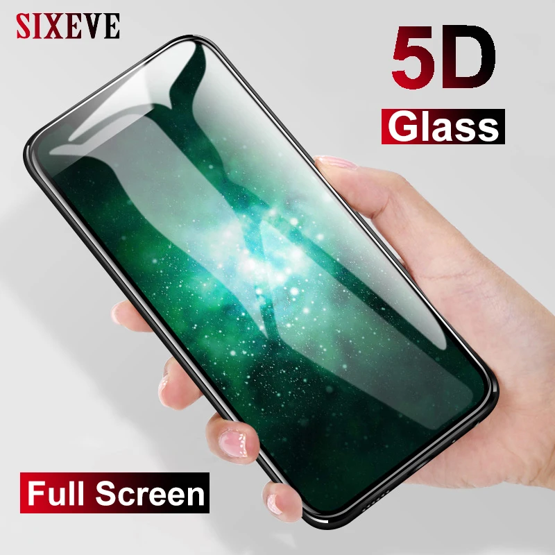 

SIXEVE New 5D Tempered Glass For iPhone X 10 XS MAX XR Screen Protector Film For iPhone 6 s 6s 7 8 Plus 6Plus 6sPlus 7Plus 8Plus