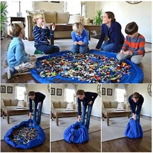 High Capacity Toy Packing Bag Portable Kids Toy Storage Bag and Play Mat Lego Toys Organizer