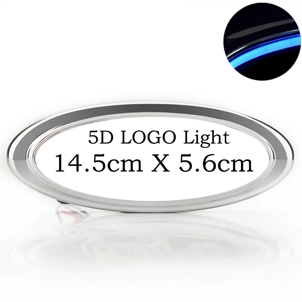 Blue 4D 5D 14cm 5 6cm Car Emblem Light Led Rear Trunk Badge Sticker font b