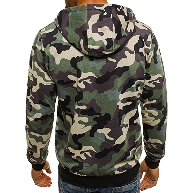 Camouflage Hoodies Men New Sweatshirt Male camo Hoody Hip Hop Autumn Fleece Military Cardigan Hoodie Plus Size XXXL