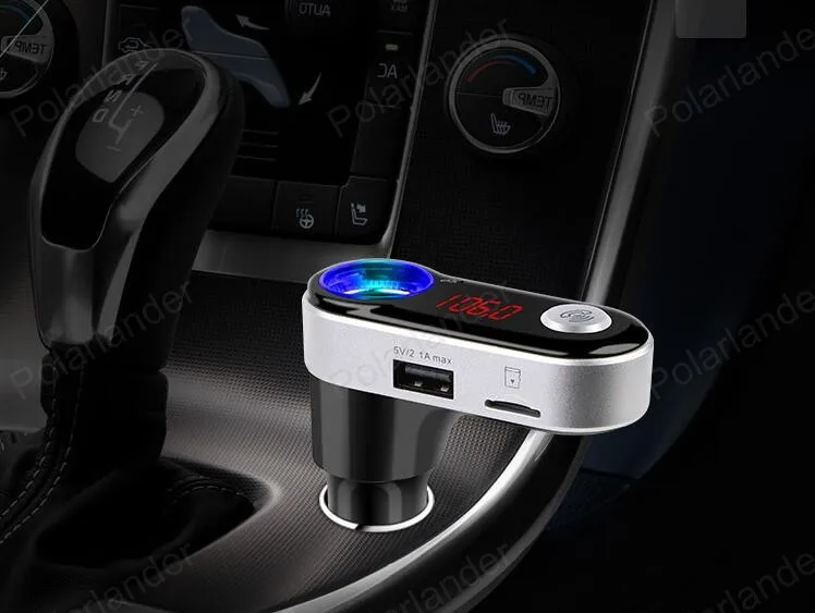 Bluetooth MP3 плеер автомобильный комплект громкой связи AUX без использования рук, FM передатчик с двумя USB портами, MP3 SD ЖК-дисплей автомобиля Зарядное устройство прикуриватель