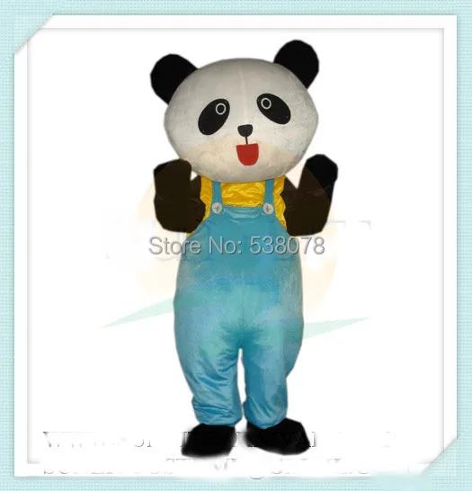 (Детский размер) синие брюки милая маленькая панда Детский костюм-талисман для