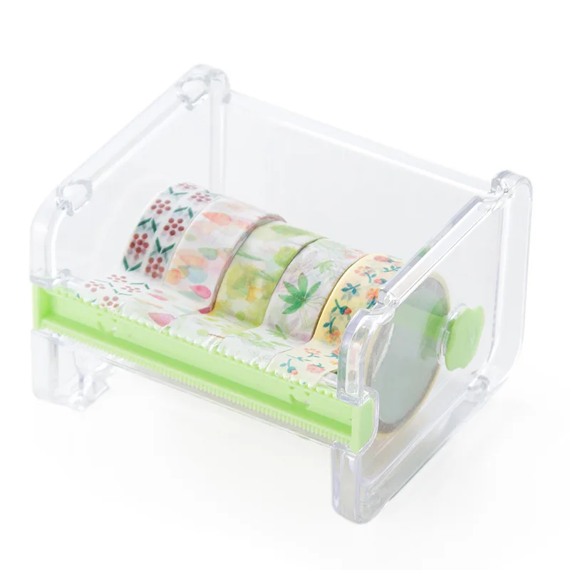 Adhesive Tape Holder Transparent Plastic Adhesive Tape Dispenser Office