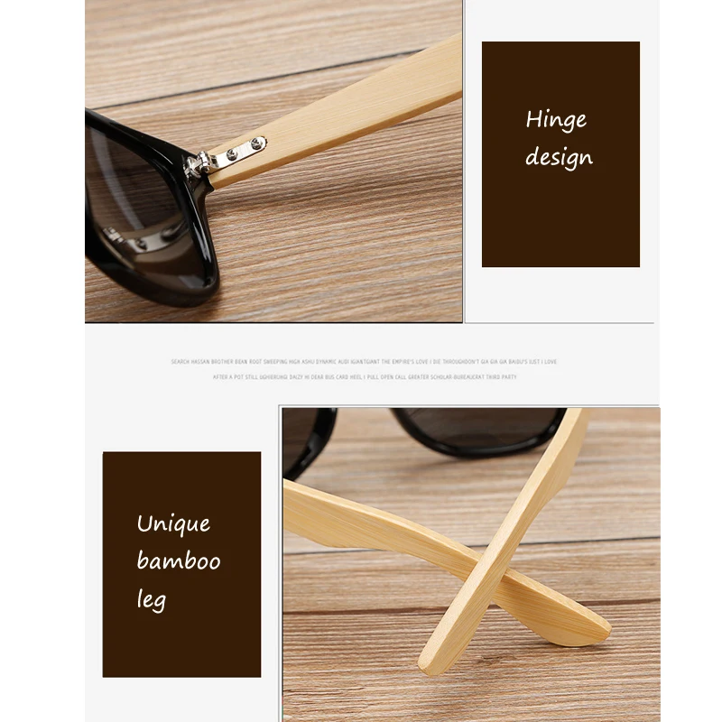 1PC Hot Selling New Arrive Bamboo Foot Sunglasses Men And Women Classic Color Film Bamboo Anti-Ultraviolet Glasses I Key Buy