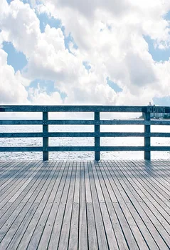 

5X7ft photography studio Vinyl Blue Sky Cloud Wood Floor Photography Background For newborns kids Birthday backdrops Fotografia