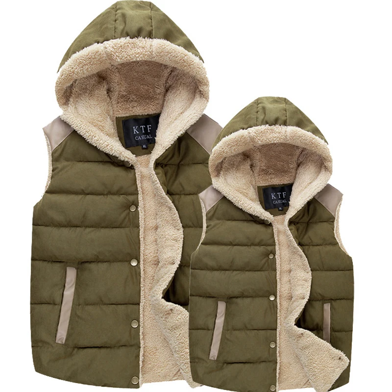 2016 New Winter Men's Hooded Vests Men Casual Thermal Sleeveless