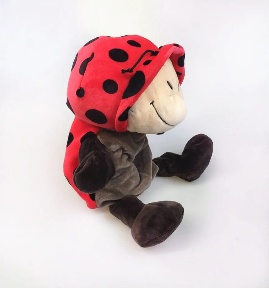 Милая мультяшная плюшевая детская игрушка Ники Бегемот Божья коровка волк Жираф енот крокодил стерео ручная кукольная детская история - Цвет: small ladybird