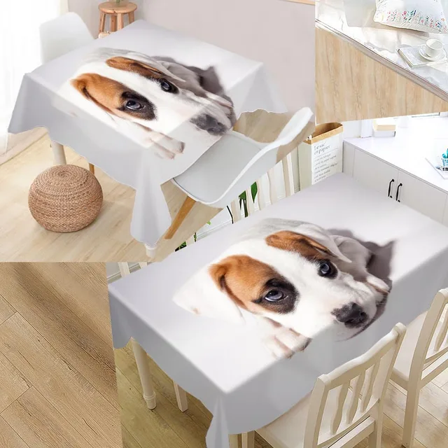 Dogs Animals Custom Table Cloth Oxford Print Rectangular Waterproof