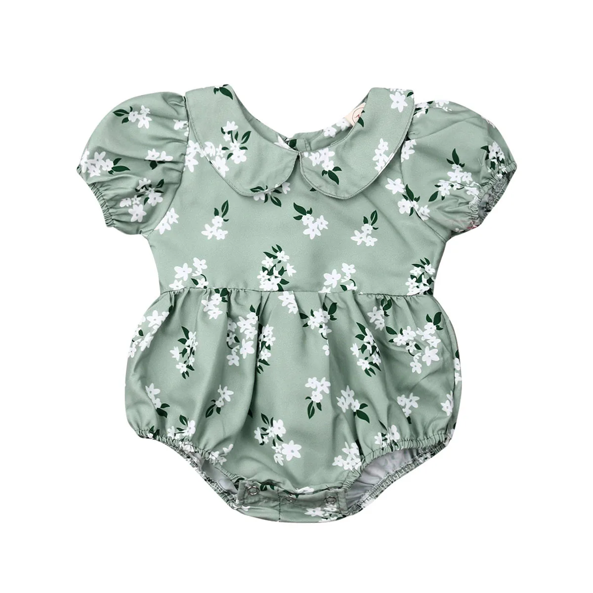 

2019 Cute Newborn Infant Baby Girls Floral Romper Jumpsuit Short Sleeve Toddler Clothing Outfits Sunsuit