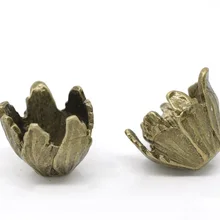 DoreenBeads Бусины Из Цинкового металлического сплава колпачки Цветок Античная бронза(подходит для 15 мм бусин) лист шаблон 19 мм(6/") x19мм(6/8"), 1 шт