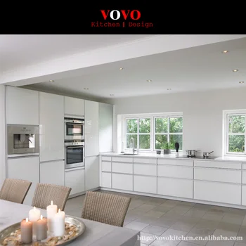 

French high gloss kitchen cabinet in white color