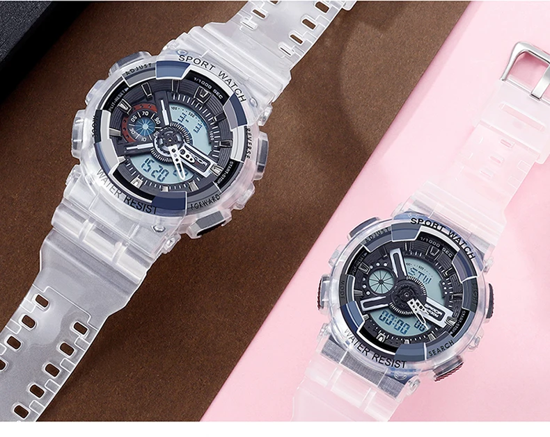 Сандалии бренд для мужчин спортивные часы светодиодный цифровые часы для мужчин и для женщин водостойкие повседневное набор кварцевых