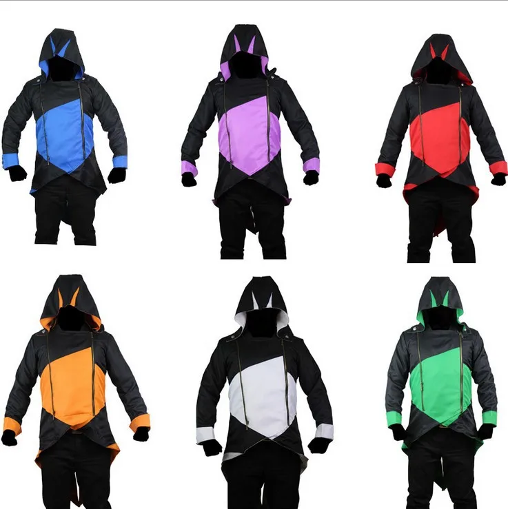

Cosplay medieval vintage warrior soldier knight mask armor knee Sweater top jacket Sweatshirt for men assassin Connor costumes