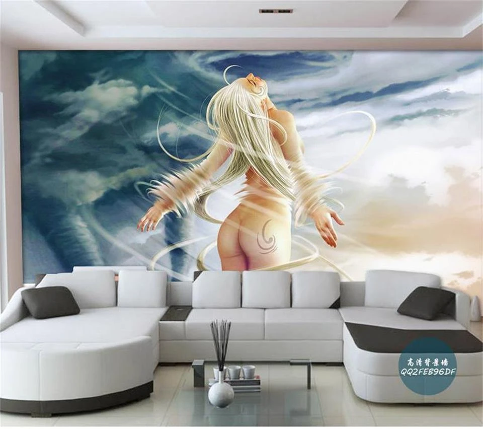 カスタム壁紙ホームインテリアルーム3d写真壁画トルネードヌードブロンド女の子hdフォトルームソファベッド背景非織壁紙 壁紙 Aliexpress