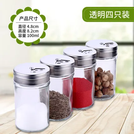 

Houmaid Kitchen Accessories Glass Bottles For Spice Salt Pepper Storage Jars Seasoning Shaker Barbecue Bottles Set 100ml