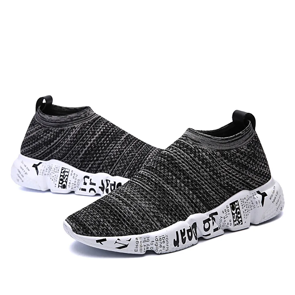 

Hot Sale Sport Shoes Breathable Slip-On Stability Rubber Men Fashion Graffiti Anti Skidding Ventilation Round Toe Running Shoes