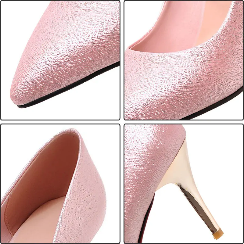 New 2017 Spring Women Super Heel Lady's Sexy Pumps Heel Women Heel Bride Party Thin Heel Pointed Toe Shoes Office Lady's Shoes