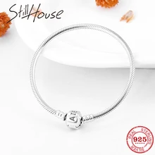 Модный браслет из стерлингового серебра 925 пробы, цепочка браслет на запястье Женские аксессуары модные DIY ювелирные изделия