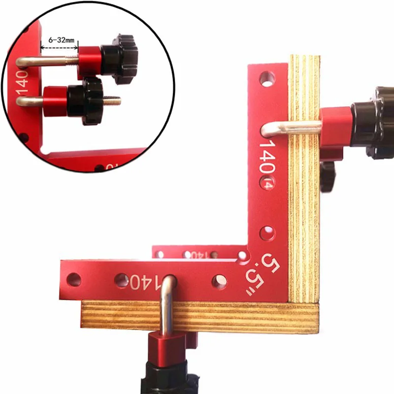 

5.5" x 5.5" 90 Degrees L-Shaped Auxiliary Fixture Woodworking Square Right Angle Positioning Ruler Splicing board fixing clip