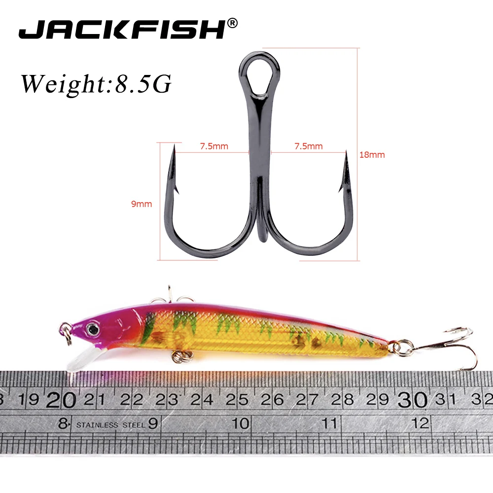 JACKFISH 1 шт. рыболовные приманки 10 цветов для рыбной ловли см 8 г воблеры джиг