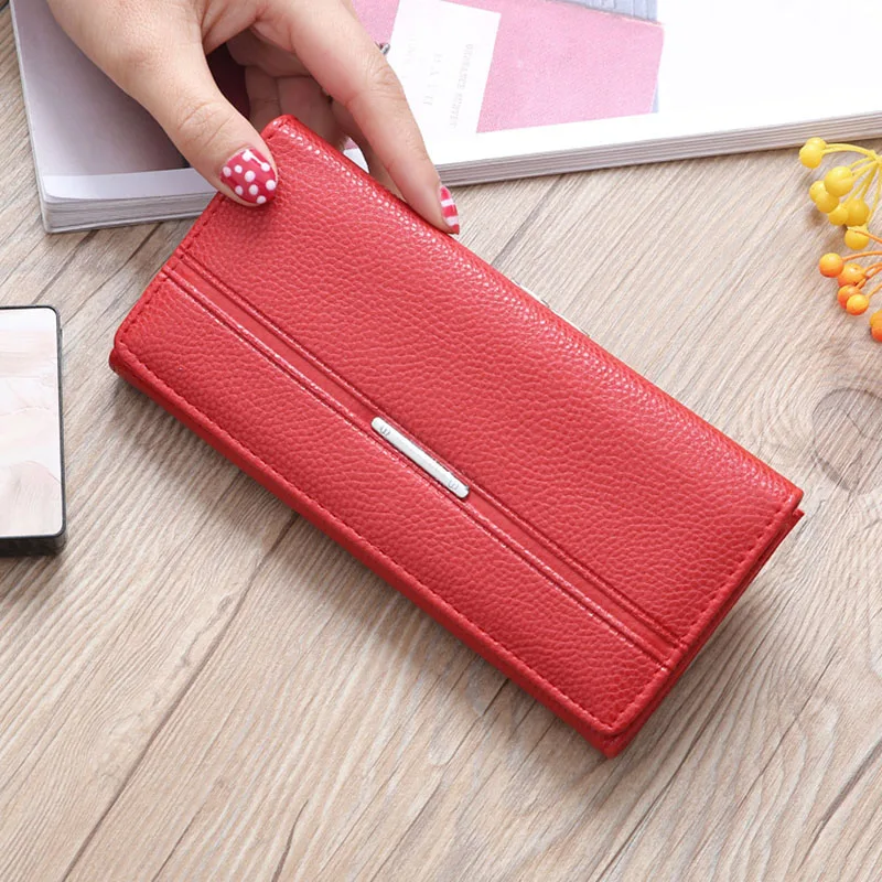 New Style Korean Style Candy Colored Three Fold Wallet Women Mid-length Women's Clutch Bag Quality Female Purse Multi Pocket