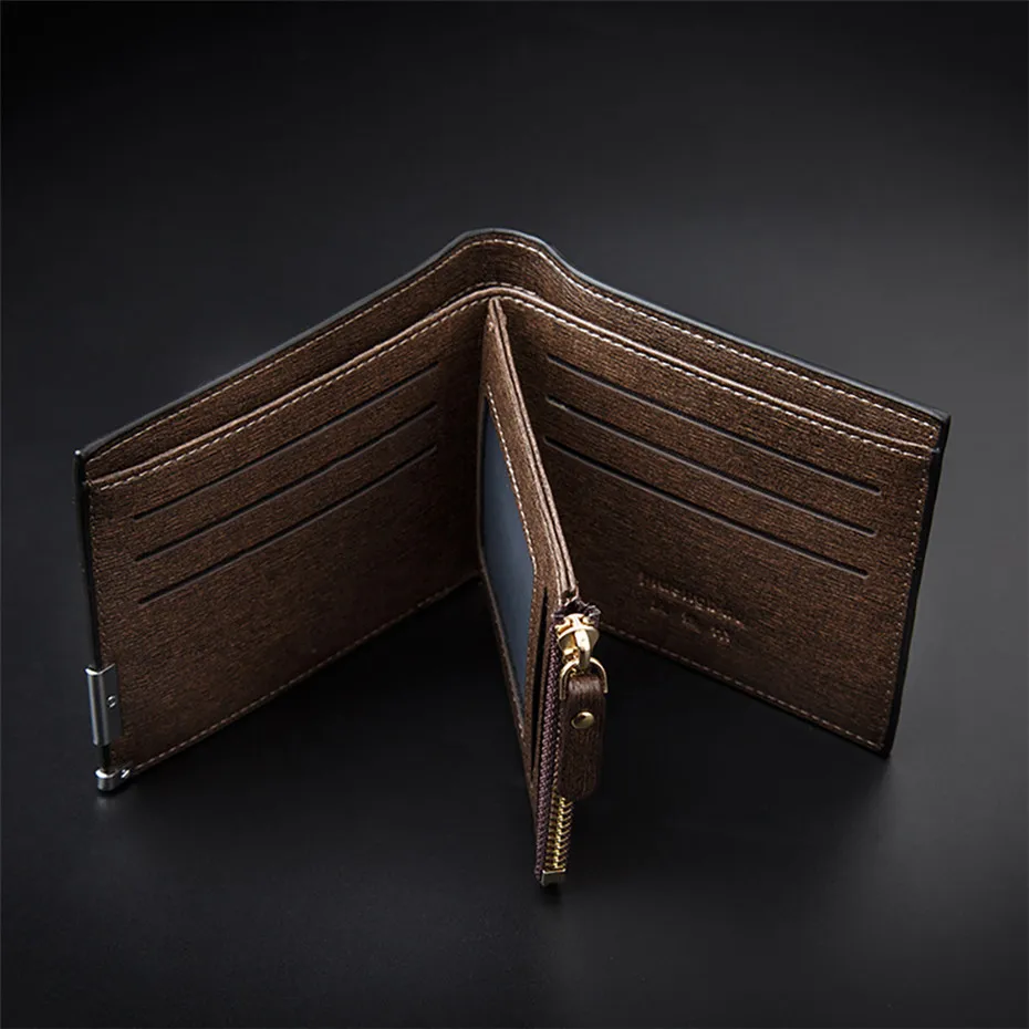 Men s Watch Wallet Gifts Set Box for Men Multifunction Purse Retro Brown Leather Wallet with 5