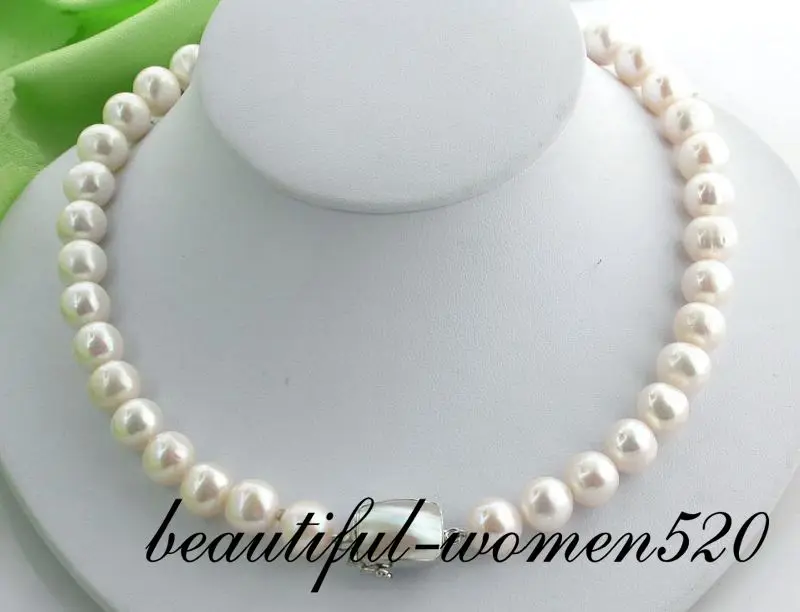 

Z1997 Huge 17" 12mm white freshwater pearl necklace mabe