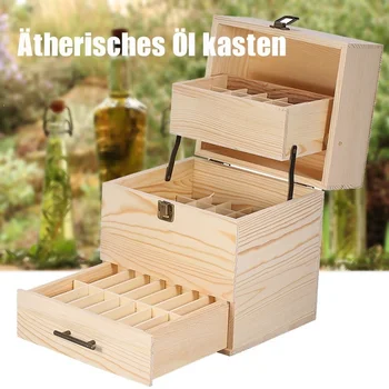 

Multi-purpose Essential Case Wooden Storage Box Multi Tray Carry Organizer Container Oils fc