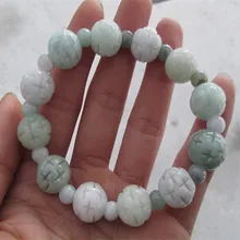 Натуральный нефритовый браслет ручной работы Бусины