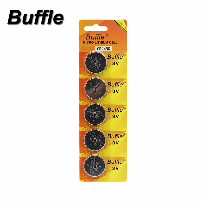 

Buffle 5pcs/pack CR2450 Button KCR2450 5029LC LM2450 Cell Coin Lithium Battery 3V CR
