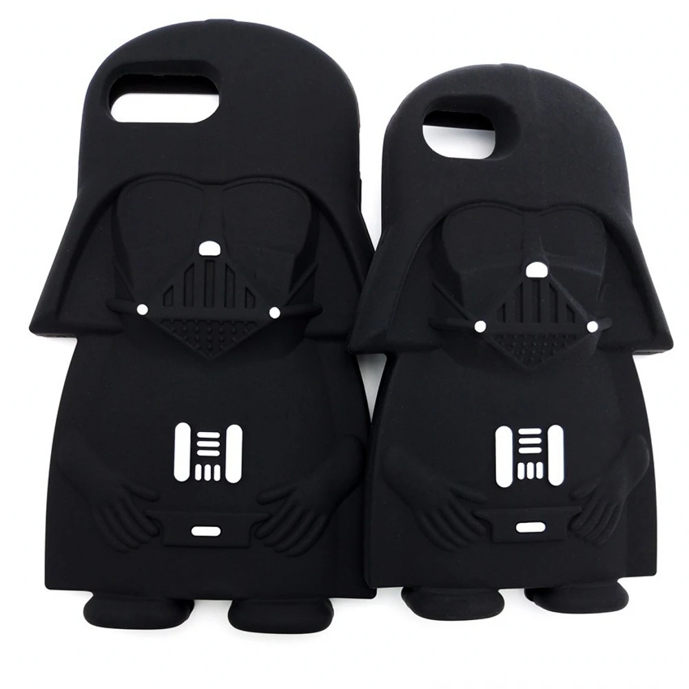 

Hot 3D Star Wars Black Darth Vader Cartoon Silicone Phone Cases Cover for iPhone 8 8Plus 7 6 6S Plus 5 5G 5S 4 4S Back Cover
