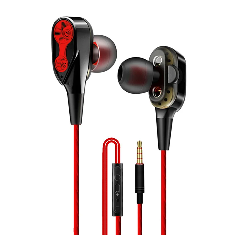 

Dual-Dynamic Quad-core Noise Isolation Earphones 3.5mm with Earphone Mic Subwoofer 2019 Drop Shipping