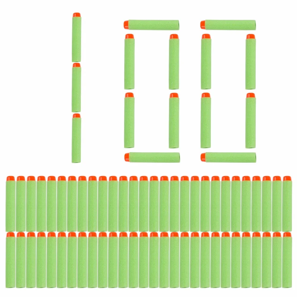 100 шт. для Nerf пули мягкие полые отверстия головы 7,2 см Запасной комплект для Дартс Игрушечный Пистолет зеленые пули для Nerf комплект бластеров подарок для детей