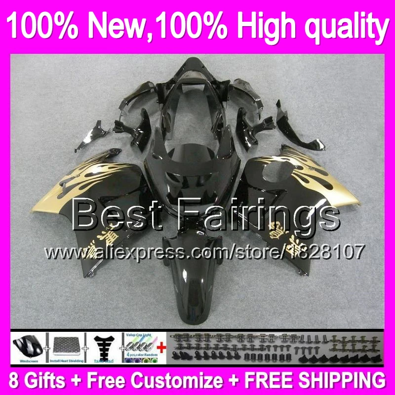 

Fairing For HONDA Gold flames CBR1100XX 96-07 CBR1100 XX 42B6 CBR 1100XX 96 97 98 99 00 01 02 03 04 05 06 07 1100 XX +decal