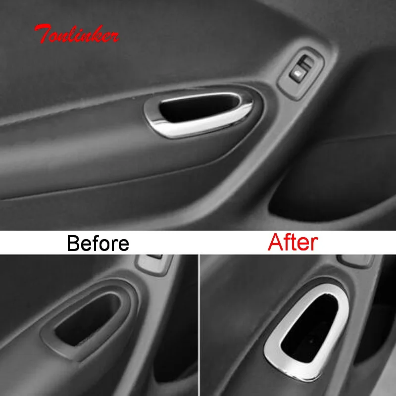 

2 PCS Car NEW ABS Chrome After the door frame decorative sequins armrest for Citroen C3-Xr parts accessories