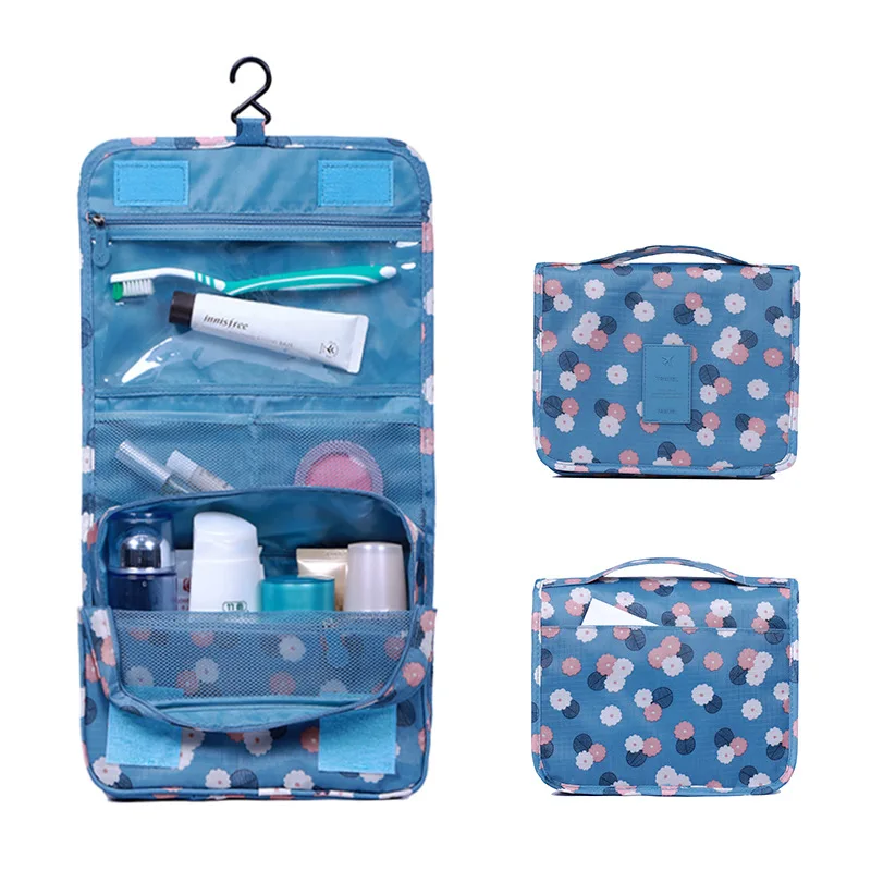 Portable Waterproof Folding Wash Bag Travel Toiletry Hanging Holder