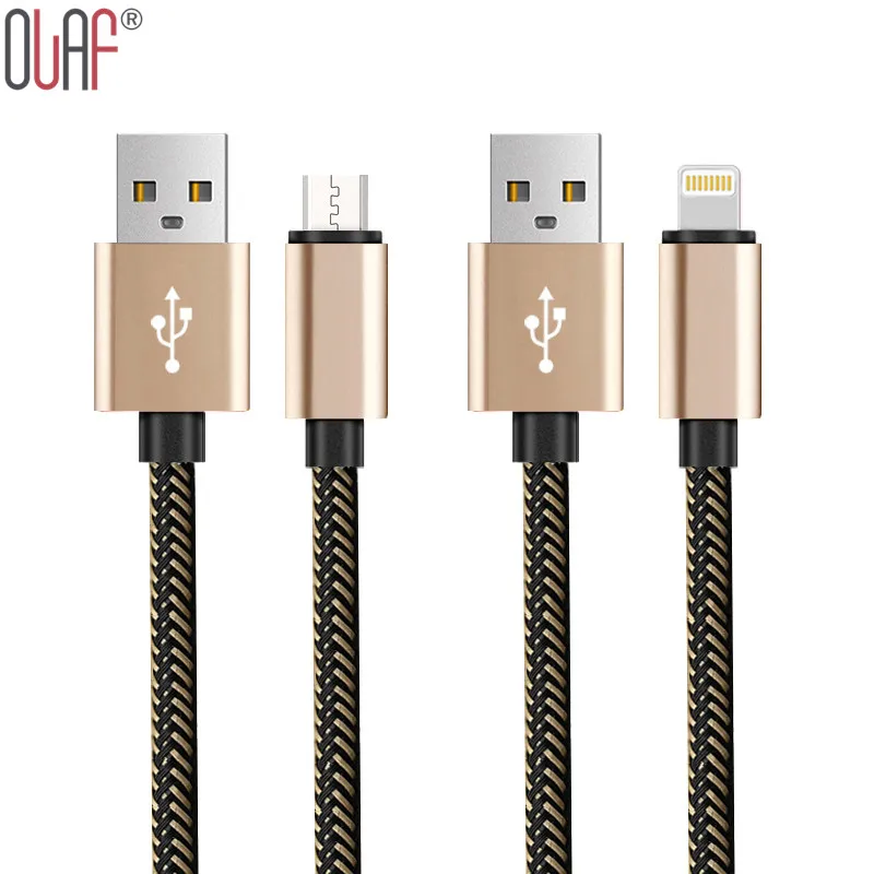 2016 USB Data Charger Cable Nylon Braided Wire Metal Plug Micro USB Cable For iPhone 6 6s Plus 5s 5 iPad mini For Xiaomi Samsung