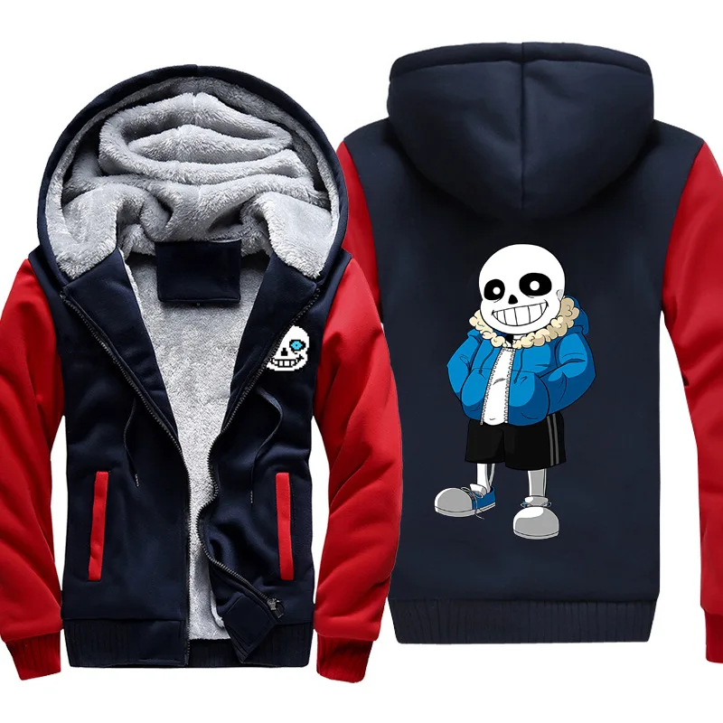 Undertale Sans Толстовка Зимняя толстовка куртка для мужчин и женщин игровая одежда - Цвет: Red