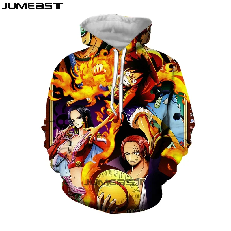 Jumeast 3D Печатный аниме одна деталь для мужчин/женщин модные толстовки с капюшоном Толстовка с длинным рукавом Harajuku хип хоп Спортивный пуловер
