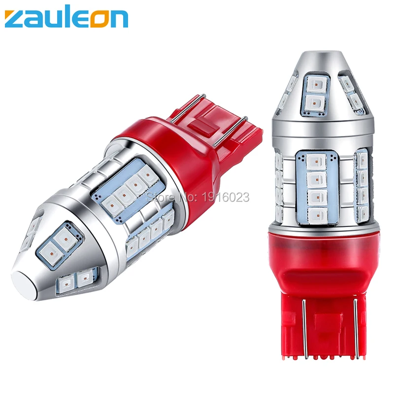 Zauleon 2 шт. супер яркий T20 7443 W21/5 Вт светодиодный красный Автомобильный задний светильник лампа задний тормозной светильник s лампы Задний светильник светодиодный фонарь для замены