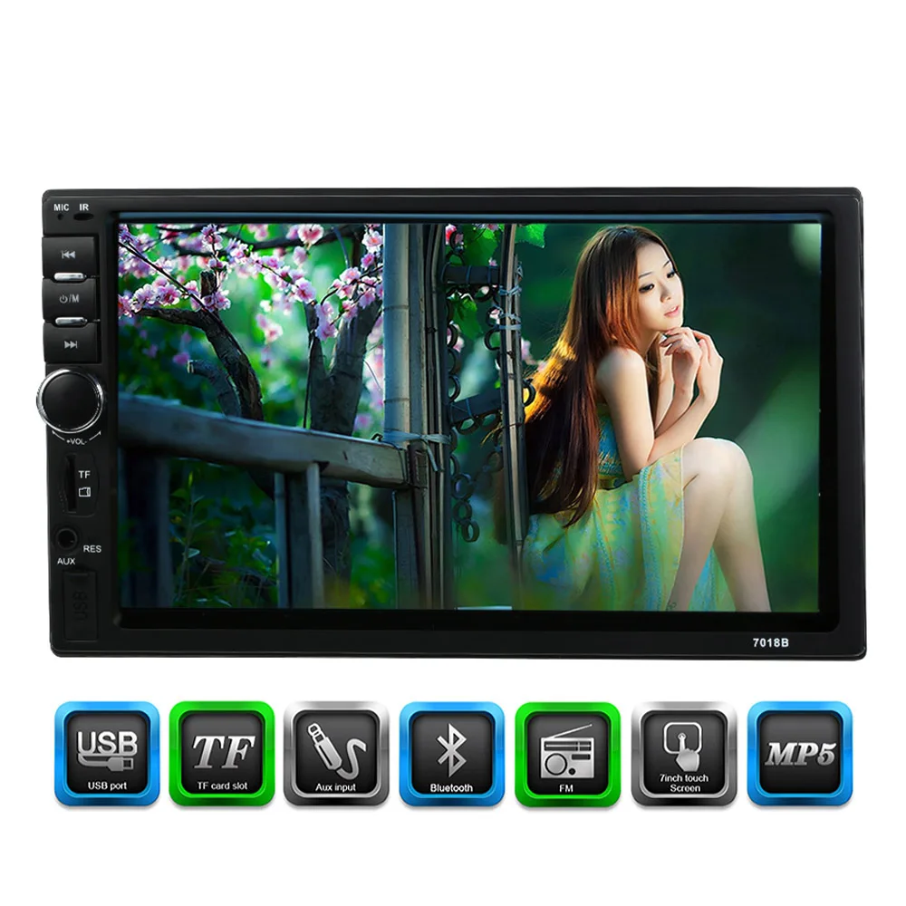 

7'' 2 din HD car radio MP5 player Multimedia Entertainment TF FM Aux Input Rear View Camera Interface for BMW Ford Toyota