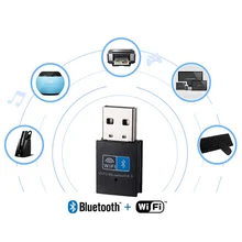 Мини беспроводной USB адаптер 150 Мбит/с WiFi Bluetooth 4,0 2 в 1 приемник для компьютера ПК QJY99