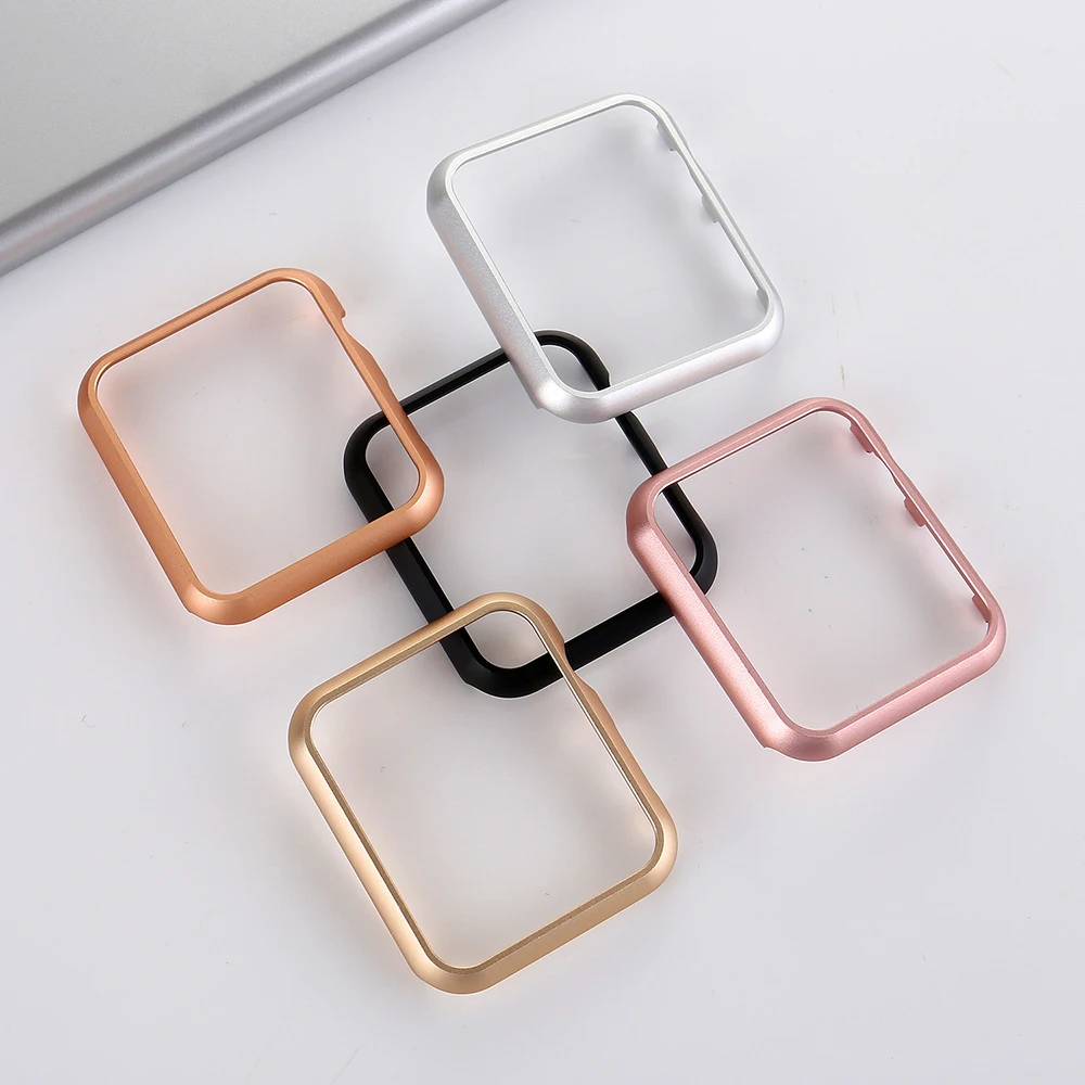 

Aluminum Metal Alloy Protector Cover Case Perfect Fit for Apple Watch 44mm Series 5 4 3 2 1 for iWatch 38mm 42mm Frame color